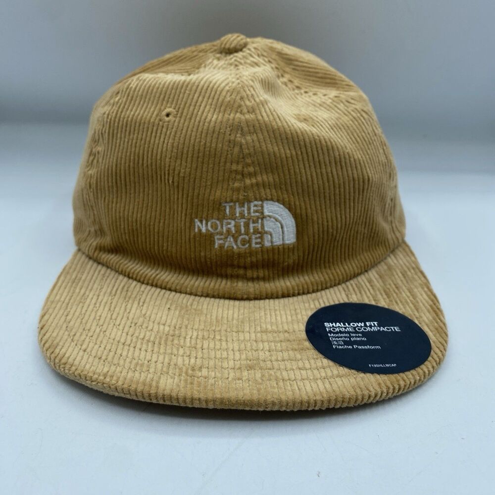 The North Face Beige Corduroy Hat Unisex Adjustable Strapback Cap One Size NWOT